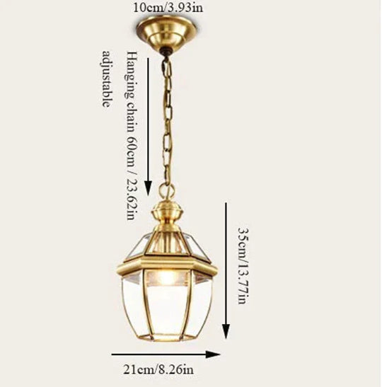 Copper Lamp European Restaurant Bar Chandelier Small Corridor Porch Balcony As Show / A1801 - M