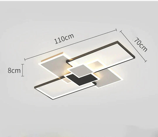 Rectangular Living Room Ceiling Lamp Nordic Simple Personality Bedroom Creative Modern Restaurant