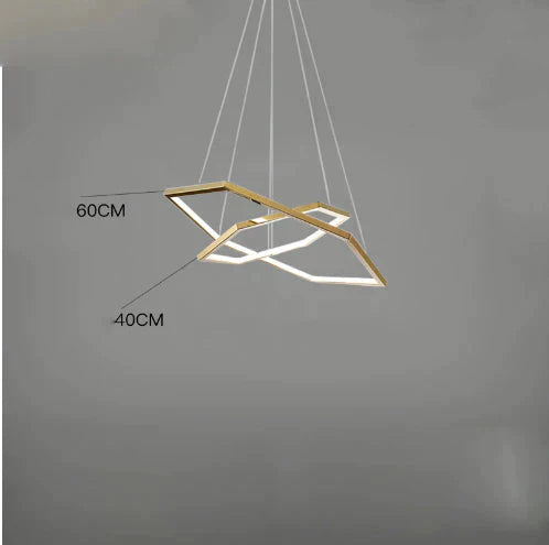 Led Chandelier Restaurant Living Room Creative Designer Model Stainless Steel Golod / Dia60Cm White