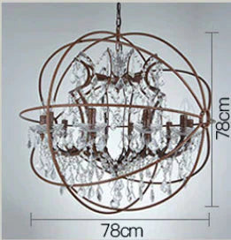 Chandelier Round Crystal Lamp Staircase Restaurant Bar Decoration Clothing Store Retro Living Room