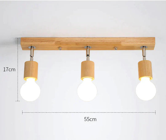 Simple Solid Wood Art Track Spotlight Bathroom Mirror Front Light Led Restaurant Ceiling
