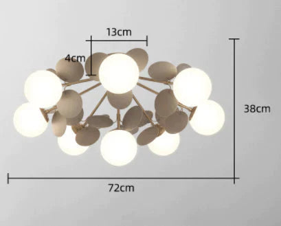 Bedroom Lamps Warm And Romantic Creative Online Celebrity Ins Petal Ceiling Lamp Gray / 8 Heads No