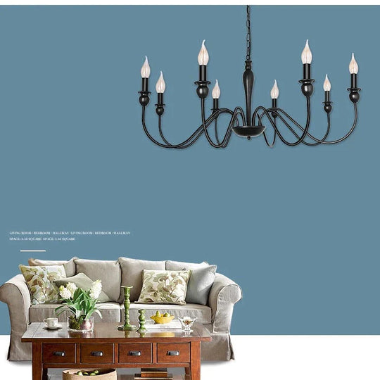 Retro 6 - Head 8 - Head Chandelier Simple Iron Lamp Pendant