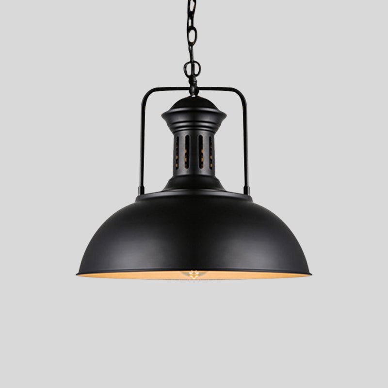 Ginevra - Black Iron Farmhouse Pendant Lighting Fixture With Vented Socket