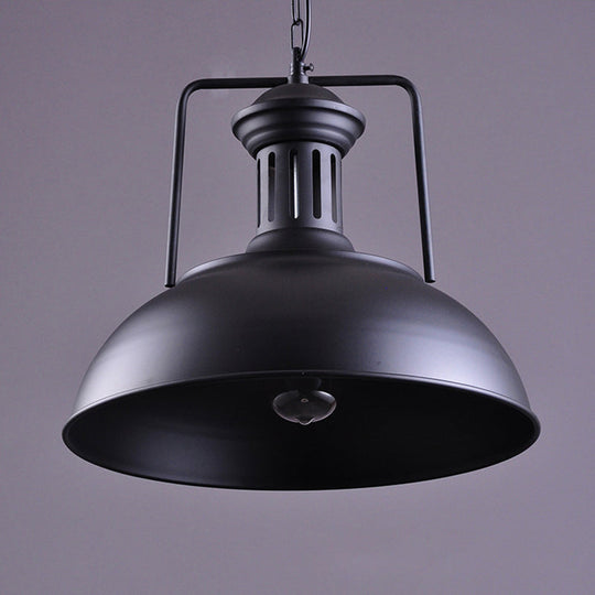 Ginevra - Black Iron Farmhouse Pendant Lighting Fixture With Vented Socket
