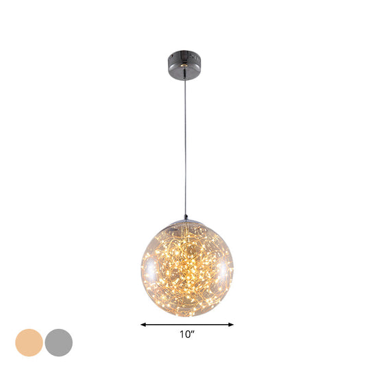 Fanny - Minimal Ball Pendant Light Led Glass Down Lighting With Inside Glowing String