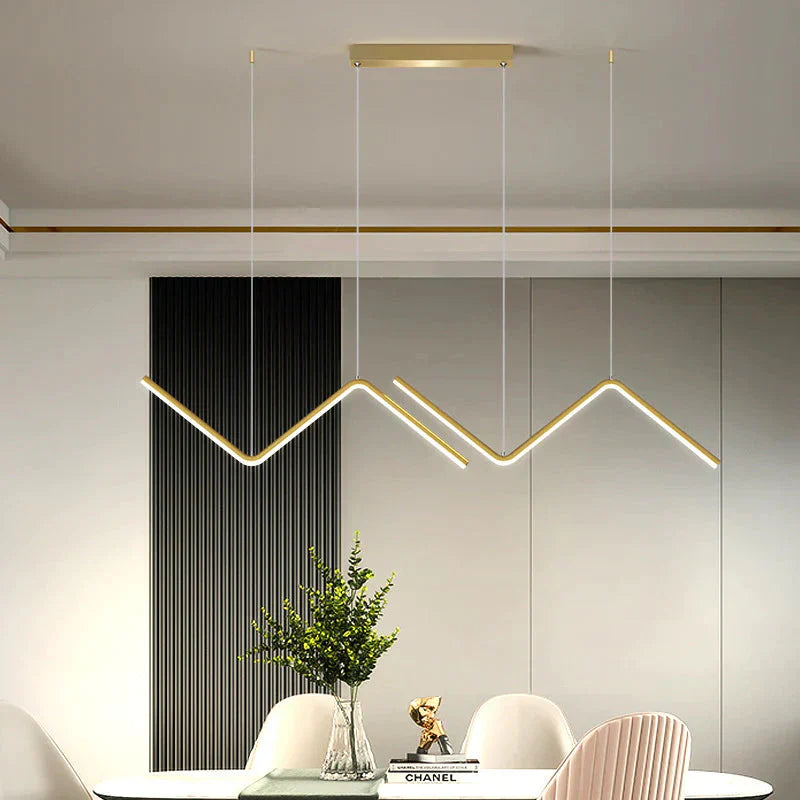 Nordic Minimalist Line Lamp Restaurant Chandelier Modern Simple Designer Net Red Lighting Bar Table