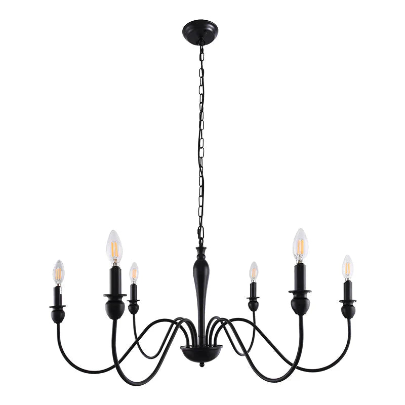 Retro 6 - Head 8 - Head Chandelier Simple Iron Lamp Pendant