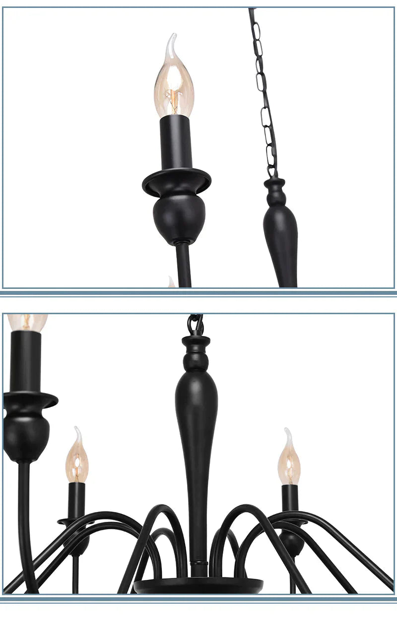 Retro 6 - Head 8 - Head Chandelier Simple Iron Lamp Pendant