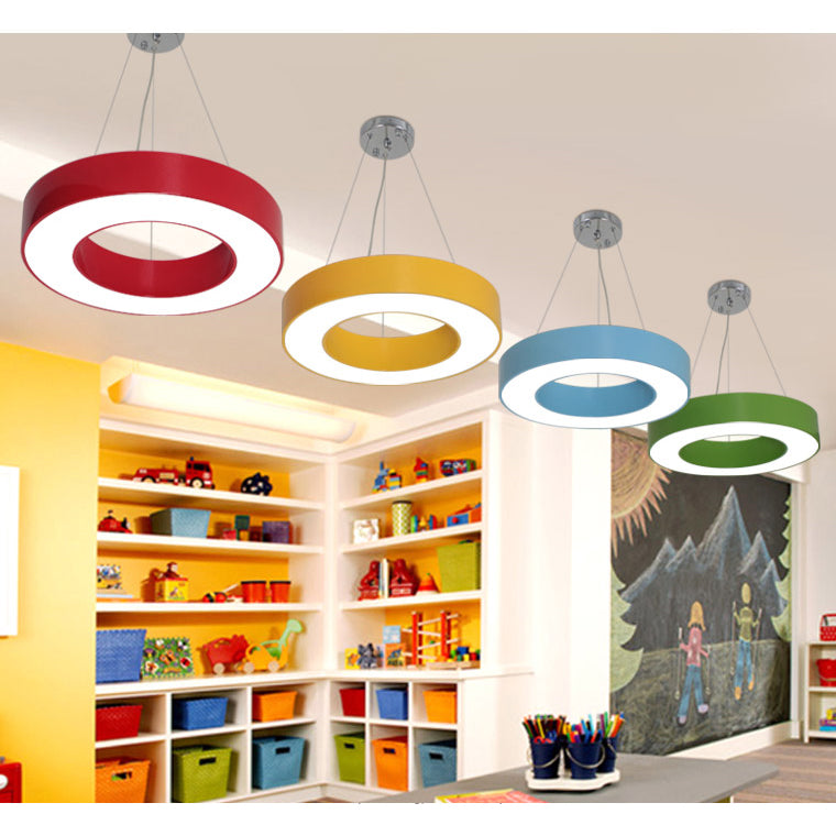 Alsafi - Modern Adjustable Metal Drum Pendant Light For Play Room Integrated