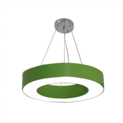 Alsafi - Modern Adjustable Metal Drum Pendant Light For Play Room Integrated Green / 16