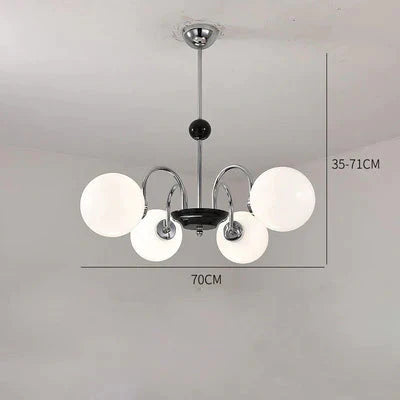 Wrought Iron Medieval Light Luxury Magic Bean Lamp Nordic Glass Chandelier Bedroom Living Room