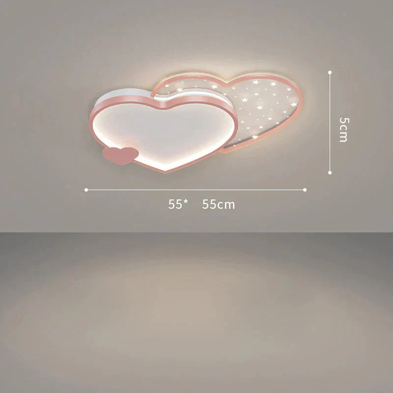 Ceiling Lamp Bedroom Modern Warm Romantic Nordic Creative Personality Love Girl Room Pink / E Tri -