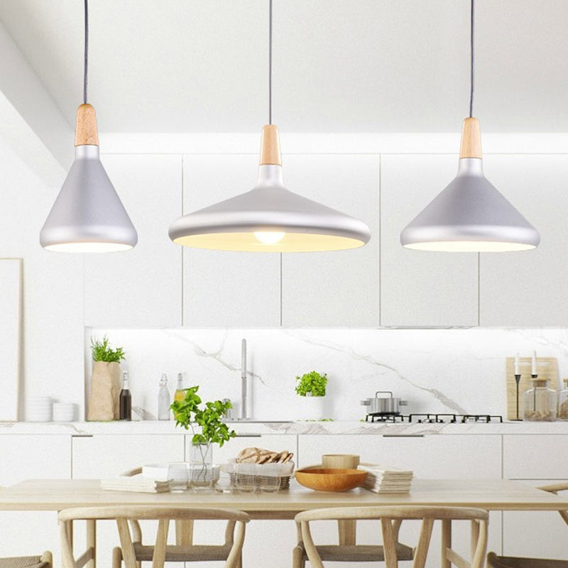Algenib - Sleek Cone Shade Ceiling Light Simplicity Metallic 1Â Head Dining Room Pendant Fixture