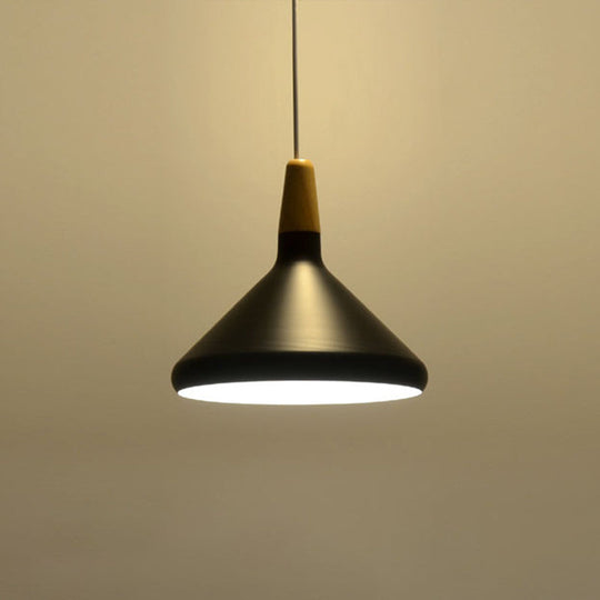 Algenib - Sleek Cone Shade Ceiling Light Simplicity Metallic 1Â Head Dining Room Pendant Fixture