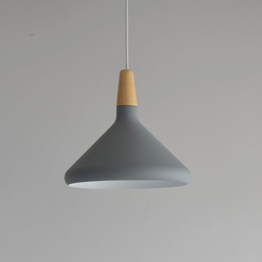 Algenib - Sleek Cone Shade Ceiling Light Simplicity Metallic 1Â Head Dining Room Pendant Fixture