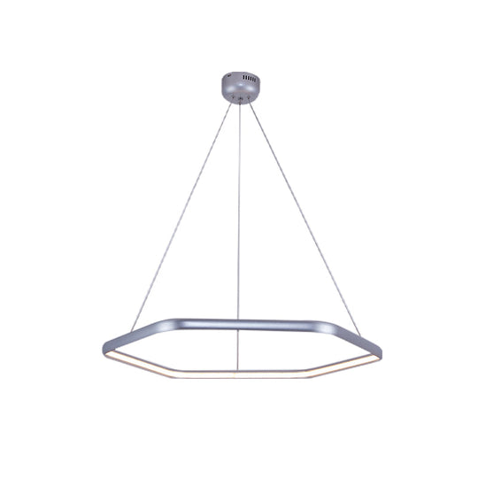 Simplistic Acrylic Tiered Hexagonal Led 1/2/3 - Light Pendant Chandelier Hanging Lamp In