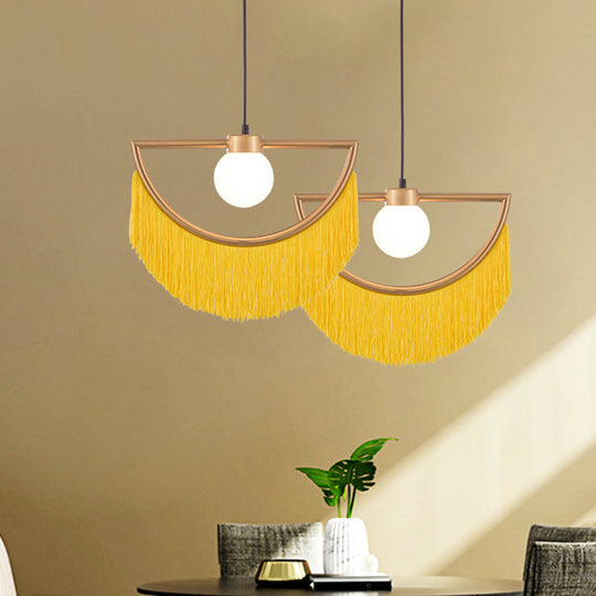 Sofia - Minimalism Globe Suspension Light With Opal Glass Shade And Decorative