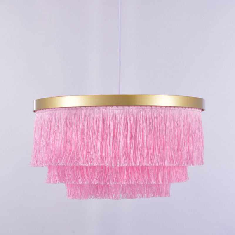 Vittoria - Gold Fringe Ceiling Light Layered 1 - Light Minimalism Hanging Lamp For Living Room
