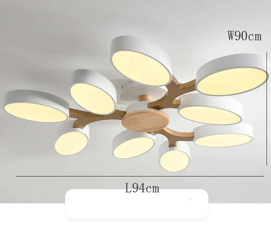 Solid Wood Living Room Ceiling Lamp Led Modern Simple Household Restaurant Lighting Hall Bedroom