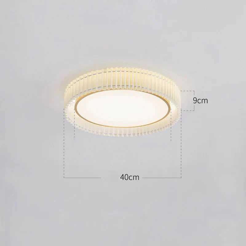 Pleated Simple Master Bedroom Lamp Romantic And Warm Artistic Design Round Ceiling Copper / Dia40Cm