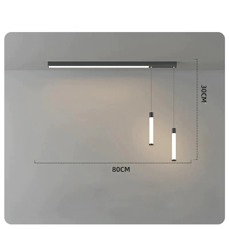 Restaurant Chandelier Modern Minimalist Nordic Table Bar Office Led Long Lamp Lamps A Black /