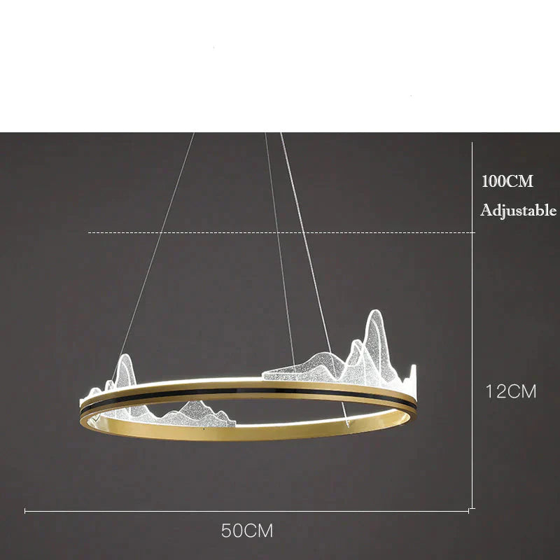 Nordic Personality Living Room Bedroom Chandelier Creative Hotel Lamps Golden / Dia 50 White Light