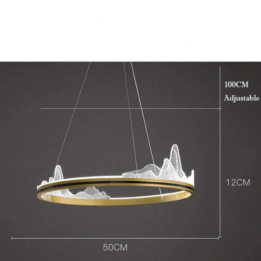 Nordic Personality Living Room Bedroom Chandelier Creative Hotel Lamps Golden / Dia 50 White Light