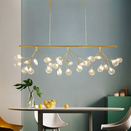 Nordic Style Clear Glass Led Dining Room Pendant Light - Firefly Island Branch Design Lighting