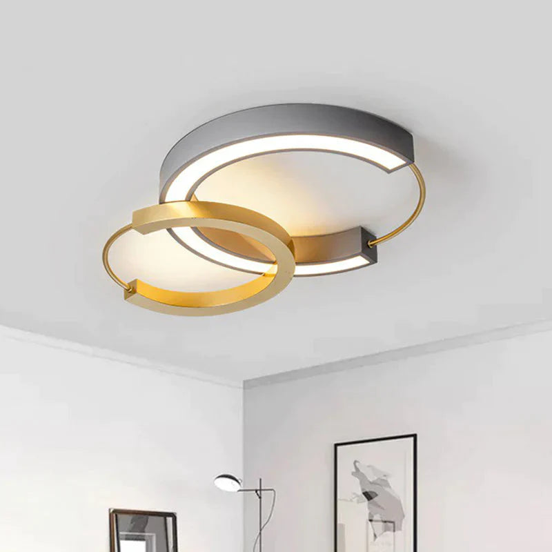 Modern Style Ring Flush Light Metal Living Room LED Flush Ceiling Light Fixture in Gold - Gold - Clearhalo - 'Ceiling Lights' - 'Close To Ceiling Lights' - 'Close to ceiling' - 'Flush mount' - Lighting' - 2217536
