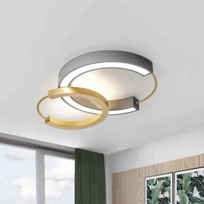 Modern Style Ring Flush Light Metal Living Room LED Flush Ceiling Light Fixture in Gold - Clearhalo - 'Ceiling Lights' - 'Close To Ceiling Lights' - 'Close to ceiling' - 'Flush mount' - Lighting' - 2217537