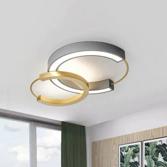 Modern Style Ring Flush Light Metal Living Room LED Flush Ceiling Light Fixture in Gold - Clearhalo - 'Ceiling Lights' - 'Close To Ceiling Lights' - 'Close to ceiling' - 'Flush mount' - Lighting' - 2217537