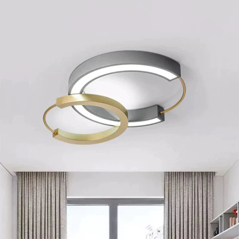 Modern Style Ring Flush Light Metal Living Room LED Flush Ceiling Light Fixture in Gold - Clearhalo - 'Ceiling Lights' - 'Close To Ceiling Lights' - 'Close to ceiling' - 'Flush mount' - Lighting' - 2217538