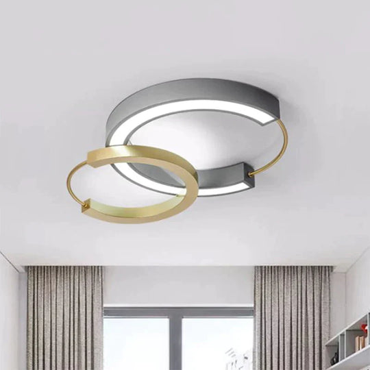 Modern Style Ring Flush Light Metal Living Room LED Flush Ceiling Light Fixture in Gold - Clearhalo - 'Ceiling Lights' - 'Close To Ceiling Lights' - 'Close to ceiling' - 'Flush mount' - Lighting' - 2217538