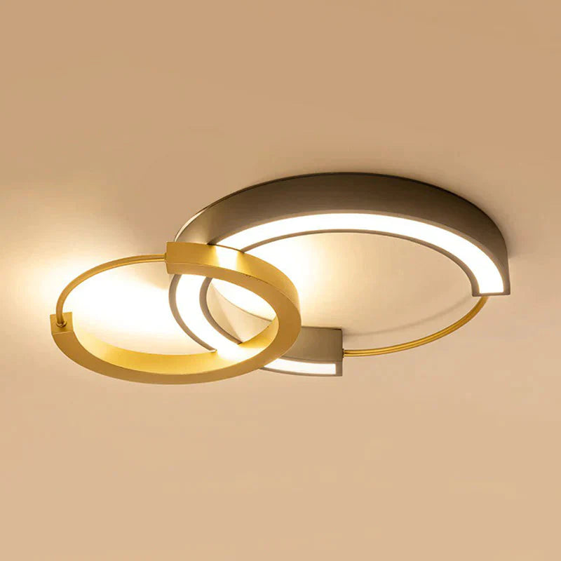 Modern Style Ring Flush Light Metal Living Room LED Flush Ceiling Light Fixture in Gold - Clearhalo - 'Ceiling Lights' - 'Close To Ceiling Lights' - 'Close to ceiling' - 'Flush mount' - Lighting' - 2217539