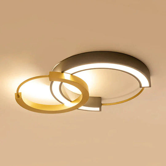 Modern Style Ring Flush Light Metal Living Room LED Flush Ceiling Light Fixture in Gold - Clearhalo - 'Ceiling Lights' - 'Close To Ceiling Lights' - 'Close to ceiling' - 'Flush mount' - Lighting' - 2217539