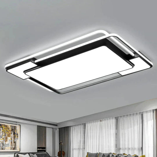 Modern Splicing LED Flush Mount Acrylic Living Room Flushmount Ceiling Light in Black - Clearhalo - 'Ceiling Lights' - 'Close To Ceiling Lights' - 'Close to ceiling' - 'Flush mount' - Lighting' - 2217867
