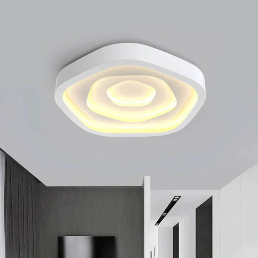 Pentagonal Led White Flush Mount Ceiling Light For Living Room