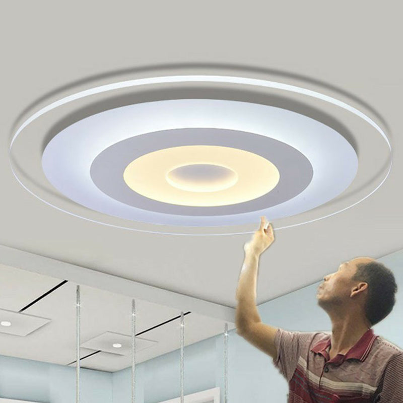 Minimalist White Acrylic Led Flush Mount Ceiling Light With Extra - Thin Round Design