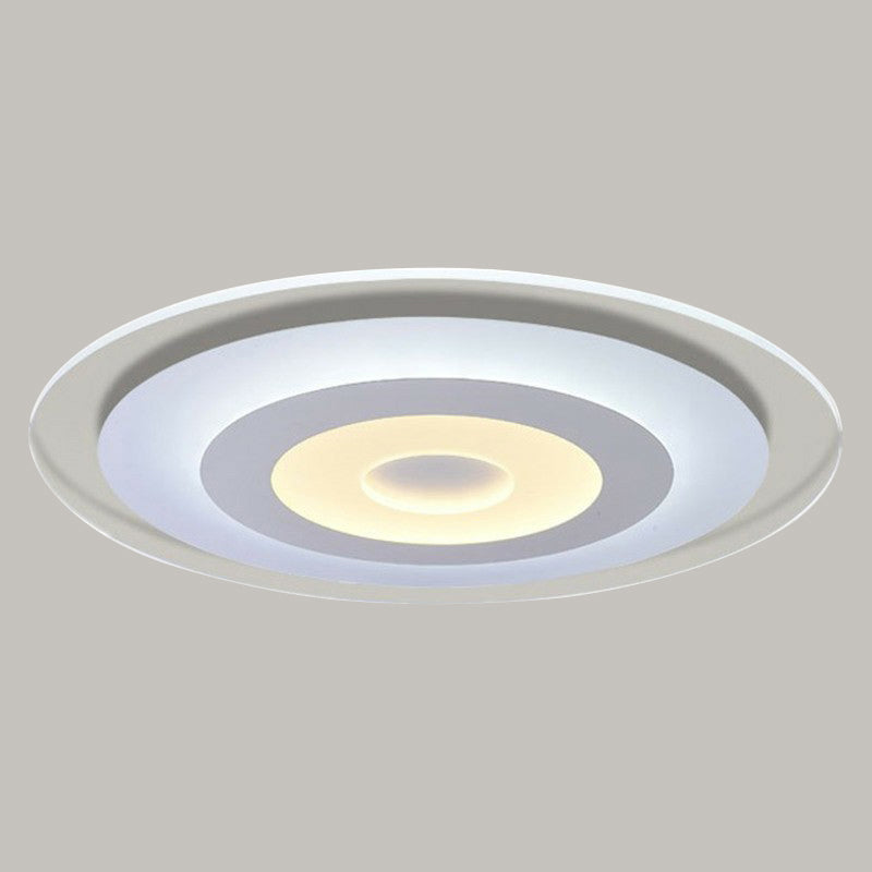 Minimalist White Acrylic Led Flush Mount Ceiling Light With Extra - Thin Round Design