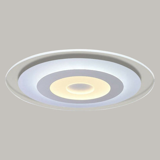 Minimalist White Acrylic Led Flush Mount Ceiling Light With Extra - Thin Round Design