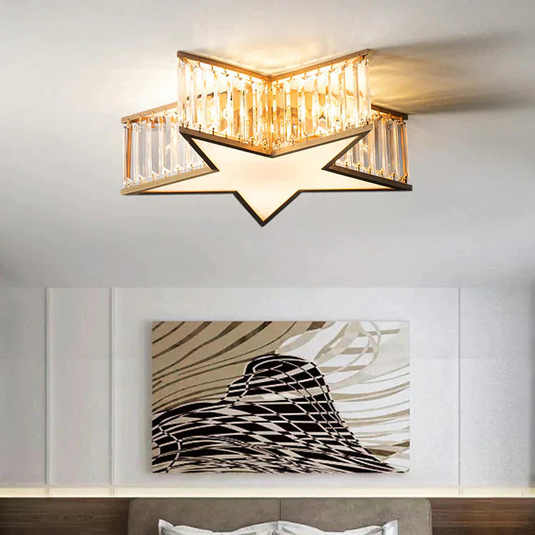 Nordic All - Copper Crystal Bedroom Study Room Lamp Ceiling