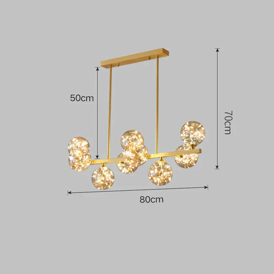 Crystal Living Room Chandelier All Copper Creative Star Led Pendant