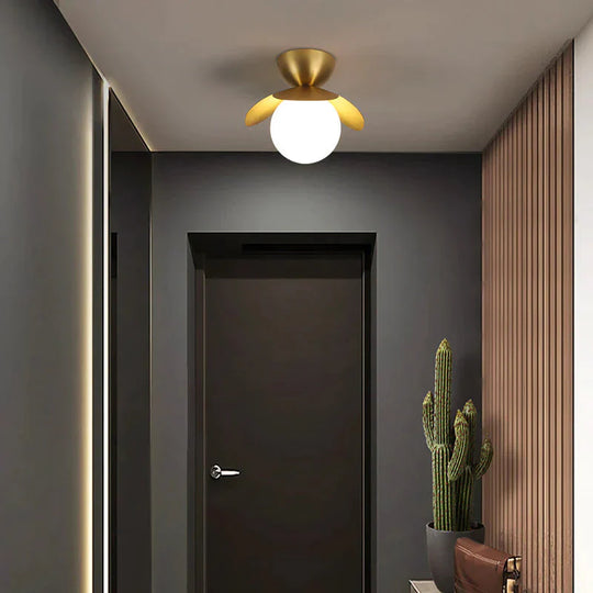 Nordic Flower Corridor Aisle Lamp All Copper Cloakroom Ceiling