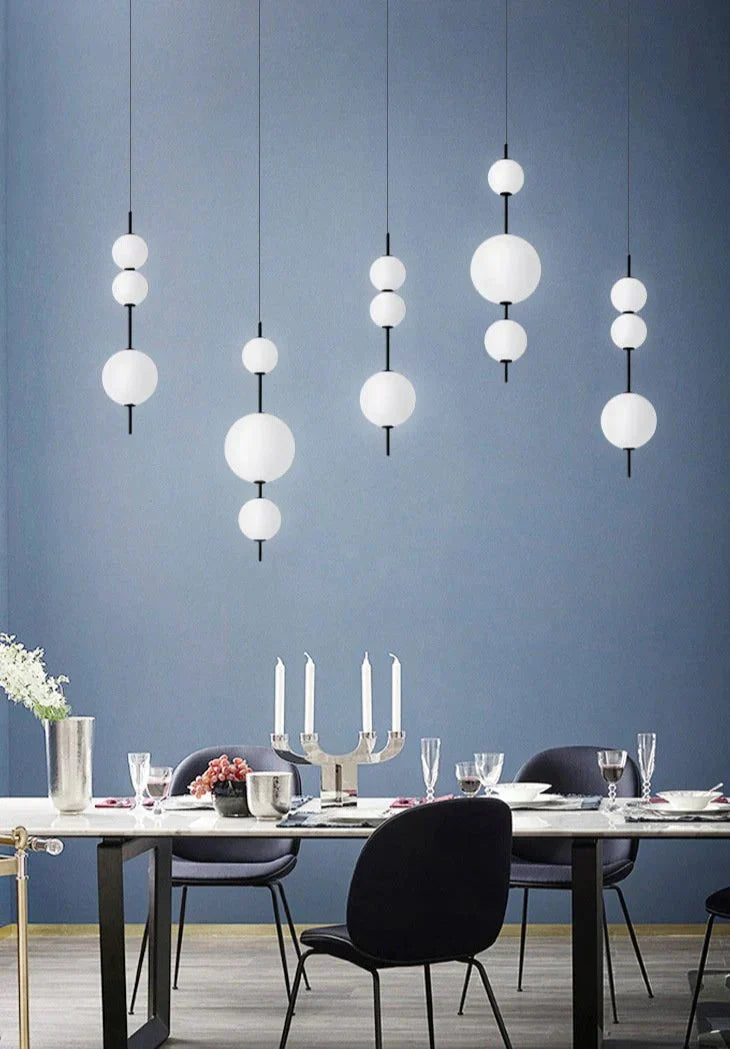 Nordic Simple Modern Restaurant Lamps Personalized Creative Glass Led Large And Small Ball