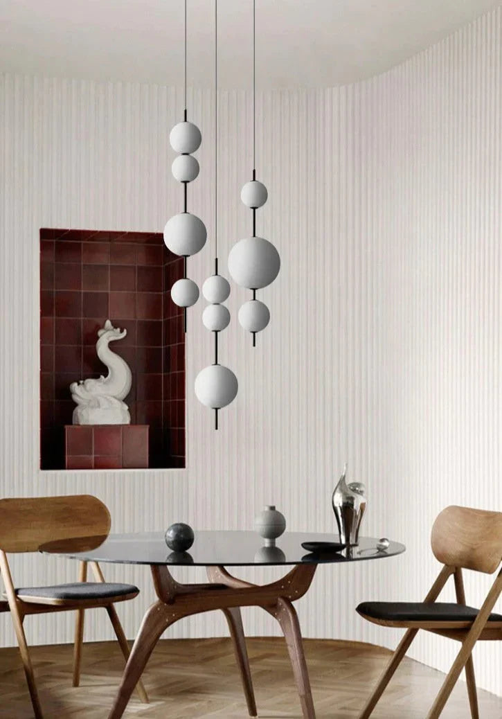 Nordic Simple Modern Restaurant Lamps Personalized Creative Glass Led Large And Small Ball
