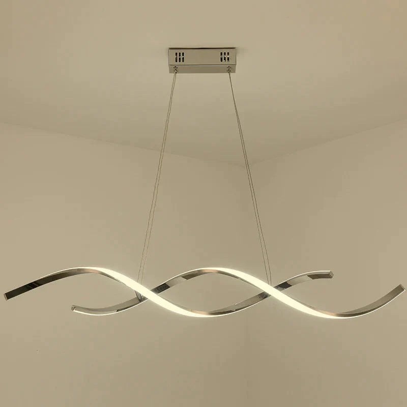 Simple Modern Led Lamp Electroplating Living Room Dining Bedroom Book Strip Chandelier Pendant
