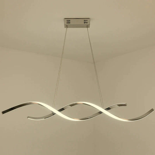 Simple Modern Led Lamp Electroplating Living Room Dining Bedroom Book Strip Chandelier Pendant