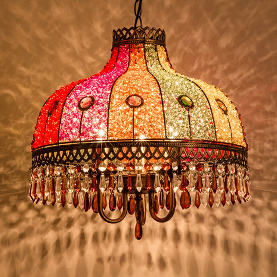 Everly - Antique Iron Bud Suspension Light 1/2/3 Bulbs Restaurant Pendant Fixture With Dangling