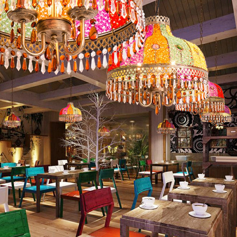 Everly - Antique Iron Bud Suspension Light 1/2/3 Bulbs Restaurant Pendant Fixture With Dangling